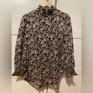 Tuckernuck Brown and Black Floral Tunic